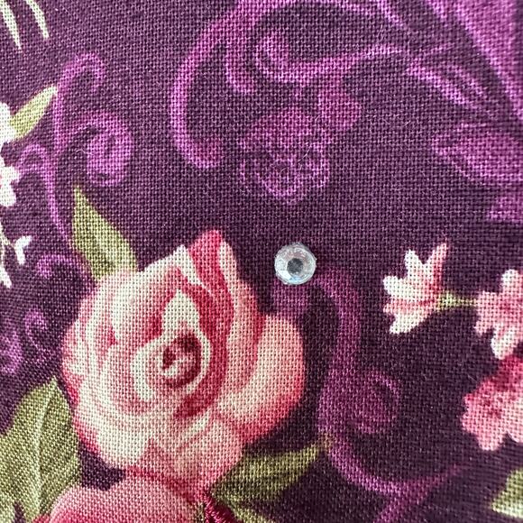 QUACKER FACTORY 3X Vintage Rose Floral Rhinestone Embellished western Shirt - Picture 7 of 14